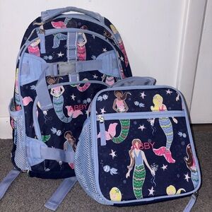 Pottery Barn Mermaid Kids Silver-Lined Lunchbox with Mesh Pocket for “Abby”